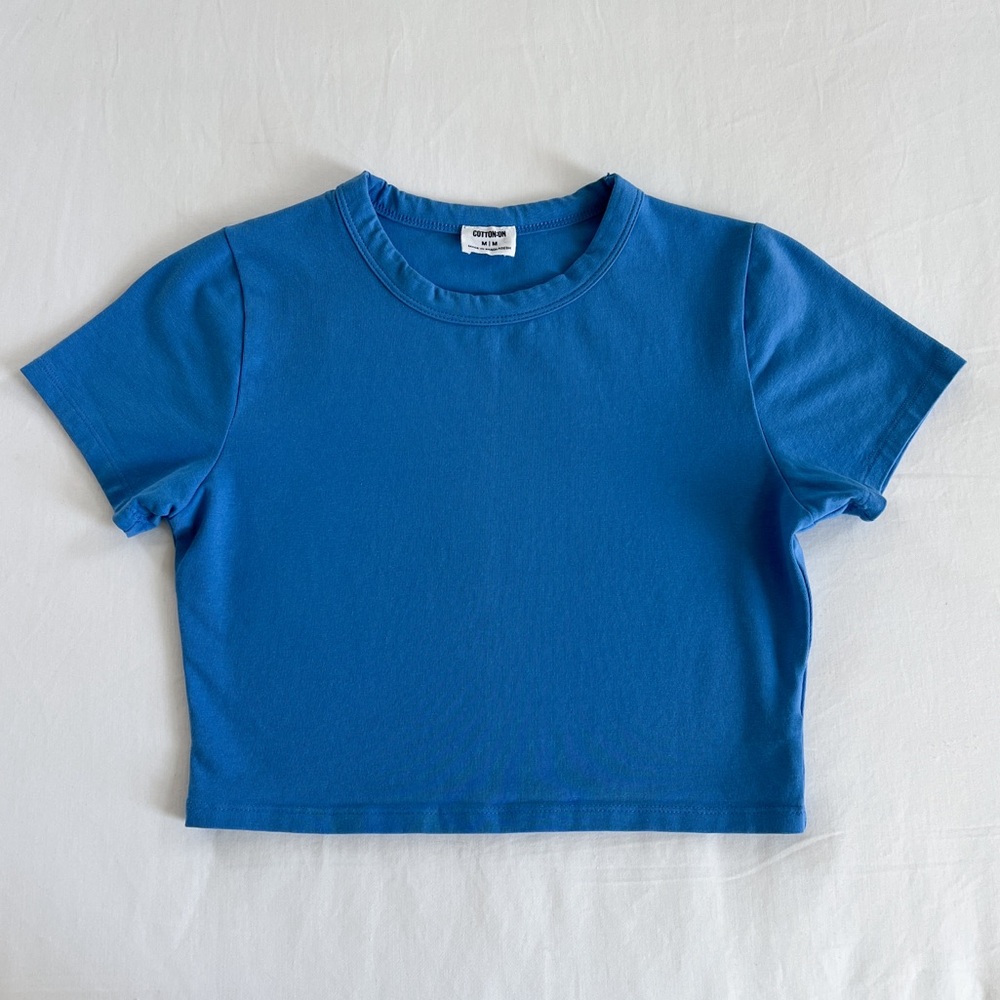 Cotton On Baby Crop Tee Shirt | Blue | Size M | NWOT